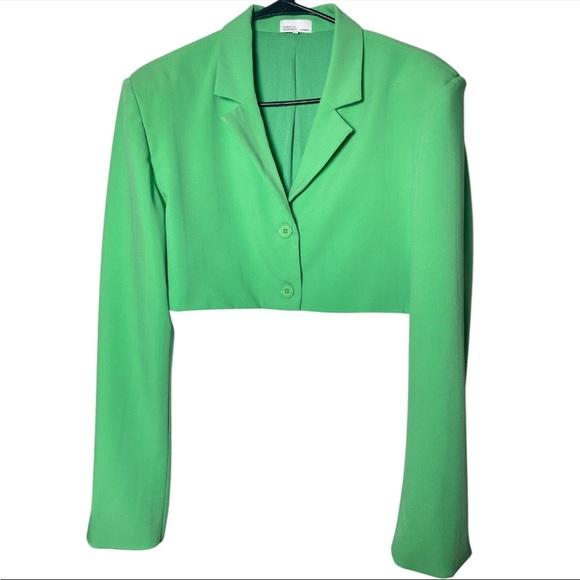 WeWoreWhat Kelly Green Oversized Women's size Medium Cropped Blazer - Picture 2 of 6